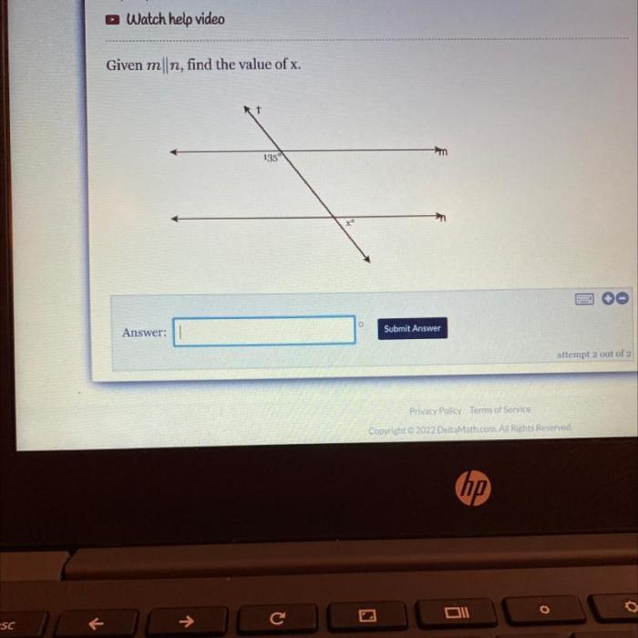 Given m n find the value of x