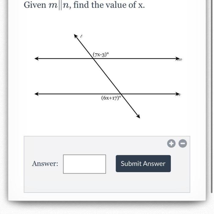 Given m n find the value of x